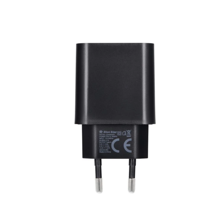 Ładowarka sieciowa Blue Star 25W USB-C PD QC4.0 AFC Czarna TFB-TC-25WPD