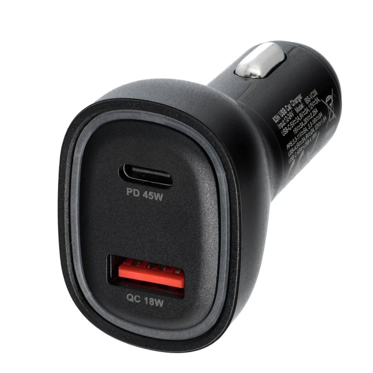 Ładowarka samochodowa Blue Star 63W USB-C USB-A SFC2.0 PD PPS Czarna