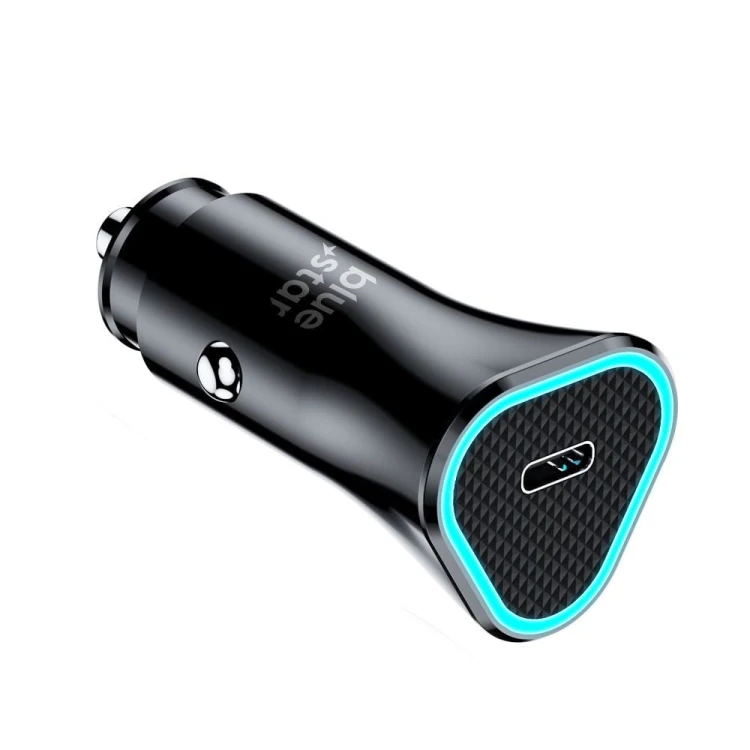 Ładowarka samochodowa Blue Star 20W USB-C PD QC3.0 Czarna
