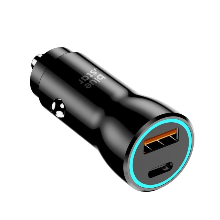Ładowarka samochodowa Blue Star 25W USB-C USB-A PD QC3.0 PPS Czarna
