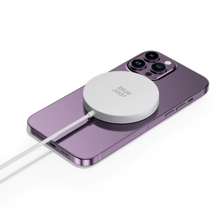 Ładowarka bezprzewodowa BLUE STAR 15W MagSafe Qi Biała