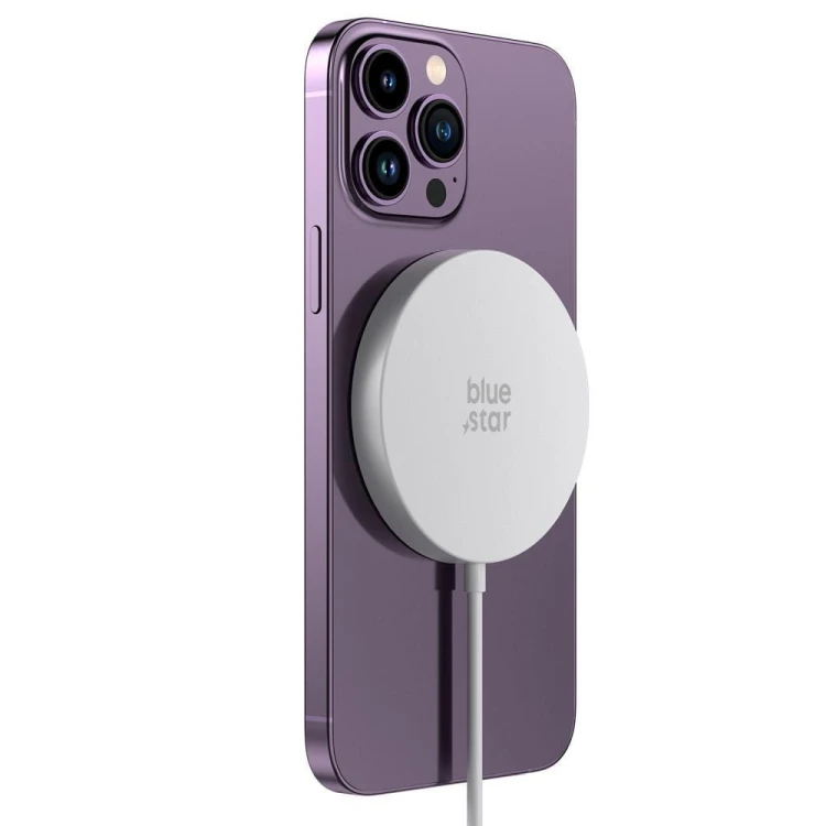 Ładowarka bezprzewodowa BLUE STAR 15W MagSafe Qi Biała