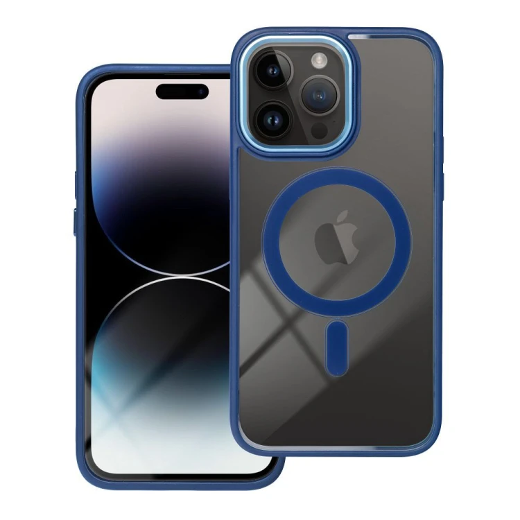 Przezroczyste etui ochronne Color Edge Mag Cover do iPhone 17 – Blue / Niebieskie (Kompatybilne z MagSafe)
