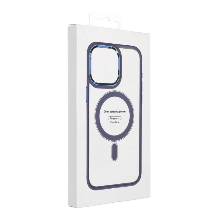 Przezroczyste etui ochronne Color Edge Mag Cover do iPhone 17 – Blue / Niebieskie (Kompatybilne z MagSafe)