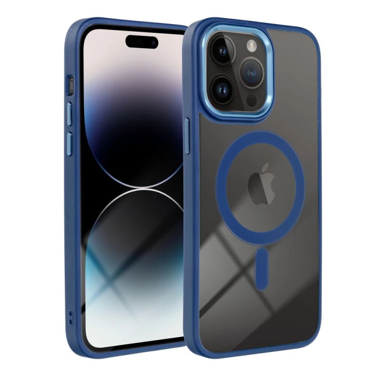 Przezroczyste etui ochronne Color Edge Mag Cover do iPhone 17 – Blue / Niebieskie (Kompatybilne z MagSafe)