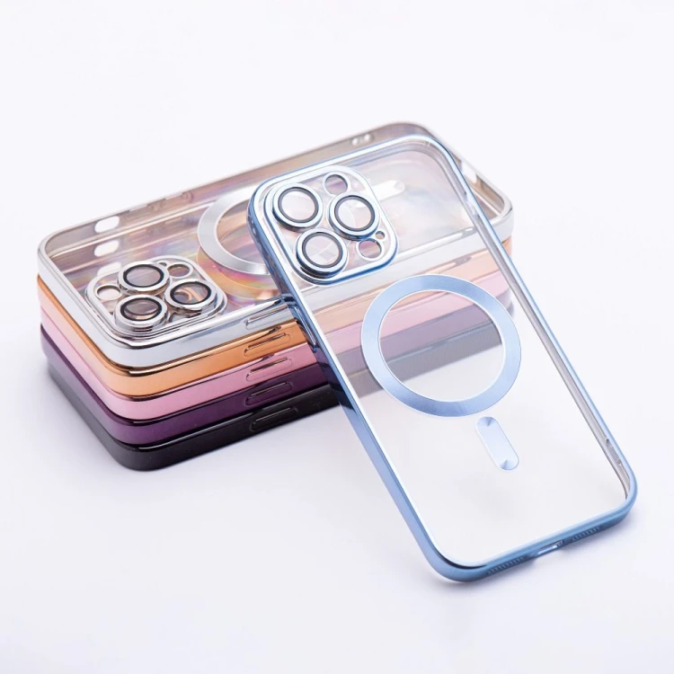 Transparentne etui ochronne Electro Mag Cover do iPhone 17 – Blue / Niebieskie (Kompatybilne z MagSafe)