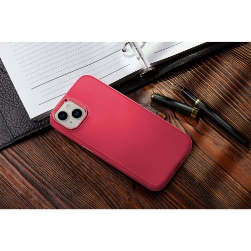 Eleganckie etui ochronne z galwanizowaną ramką do iPhone 17 – Magenta