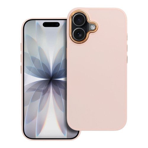 Eleganckie etui ochronne z galwanizowaną ramką do iPhone 17 – Pudrowy Róż