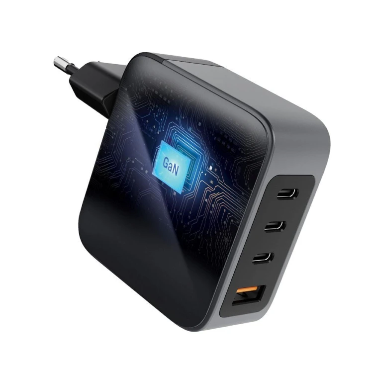 Szybka ładowarka sieciowa Forcell F-Energy GaN 100W – 3x USB-C / 1x USB-A – Szara (VT-46)