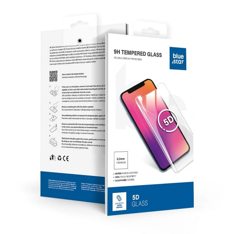 Szkło hartowane Blue Star 5D iPhone 13 Pro Max 14 Plus Full Glue Czarne