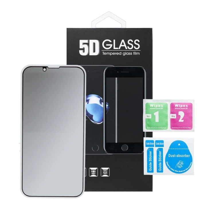 Szkło Prywatyzujące 5D Full Glue iPhone X / XS / 11 Pro Czarne