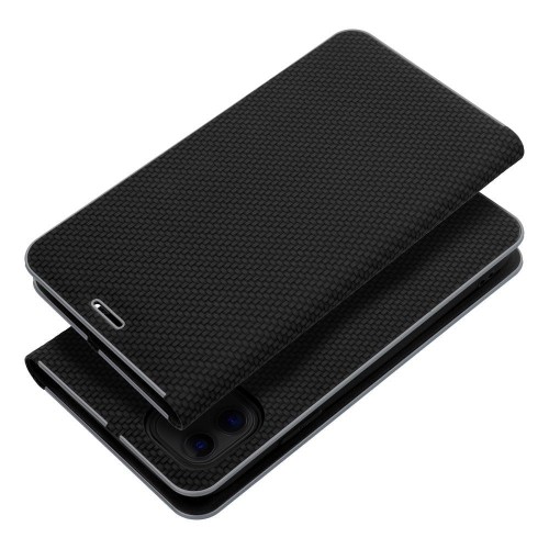 Etui z klapką Luna Book Carbon do iPhone 11 Aluminiowe Czarne