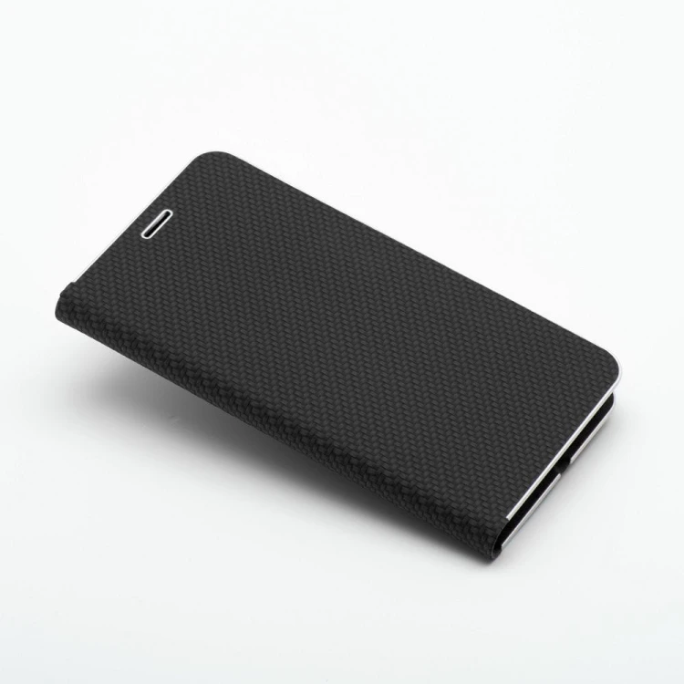 Etui z klapką Luna Book Carbon do iPhone 11 Aluminiowe Czarne