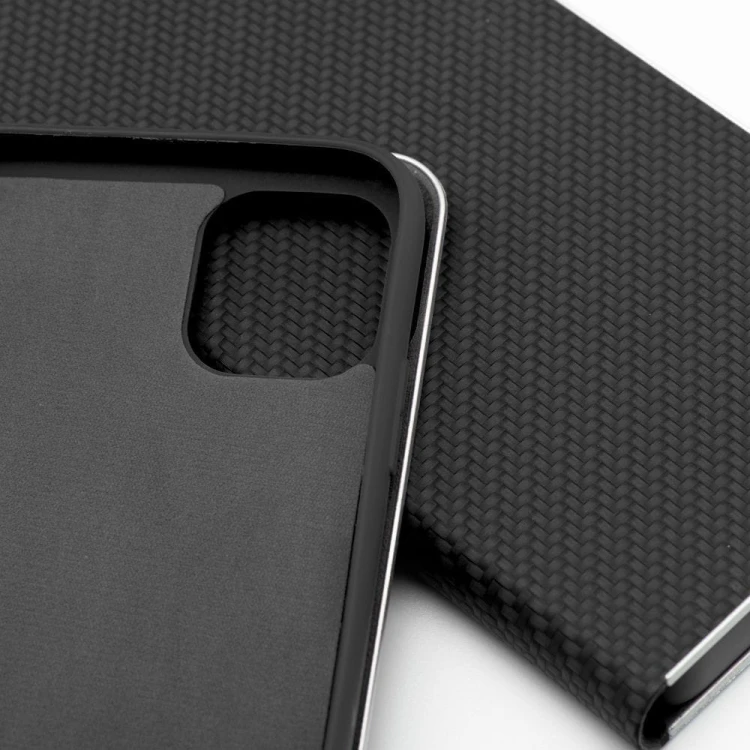 Etui z klapką Luna Book Carbon do iPhone 11 Aluminiowe Czarne