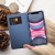 Etui z klapką Luna Book Carbon do iPhone 11 Aluminiowe Niebieskie