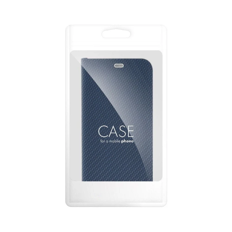 Etui z klapką Luna Book Carbon do iPhone 11 Aluminiowe Niebieskie