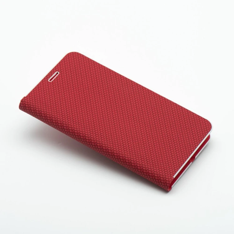 Etui z klapką Luna Book Carbon do iPhone 11 Aluminiowe Czerwone