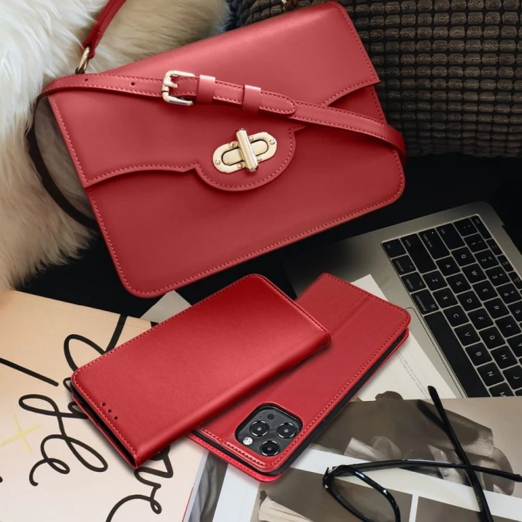 Etui Skórzane z Klapką Smart Pro do iPhone 11 Bordowe