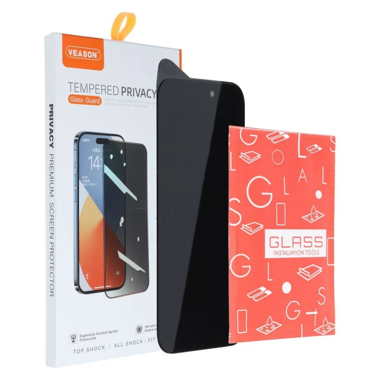 Szkło Prywatyzujące Veason 6D Pro iPhone X / XS / 11 Pro Czarne