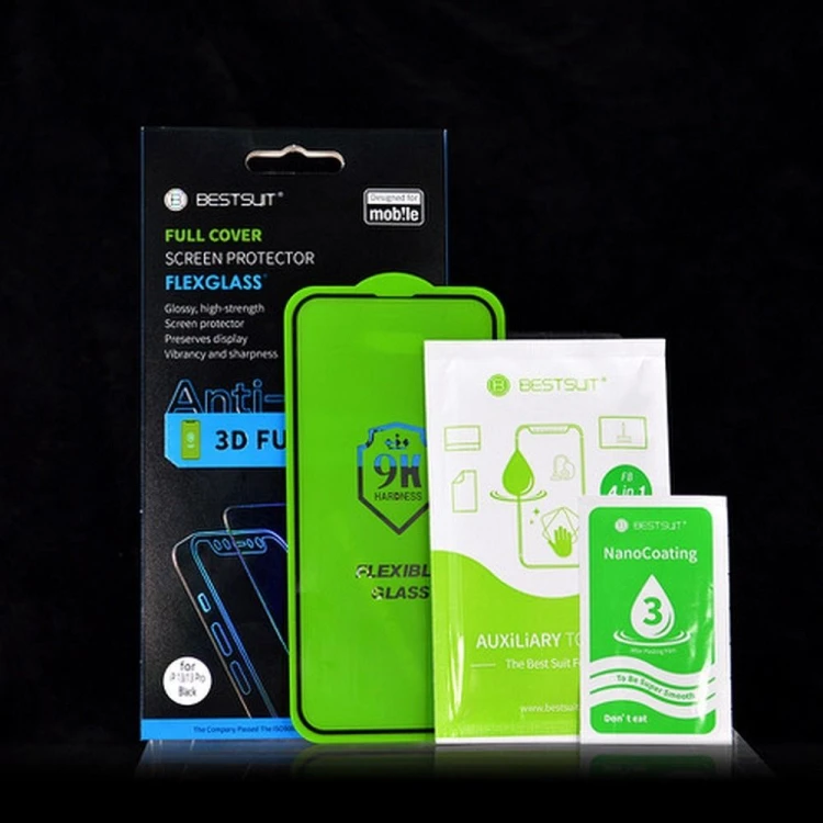 Szkło Hybrydowe Bestsuit Flexible 5D do iPhone 12 / 12 Pro Czarne