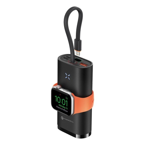 Multifunkcyjny powerbank 5w1 Forcell F-Energy F10K4 10000 mAh PD 20W / QC 22.5W z ładowarką Apple Watch – Czarny
