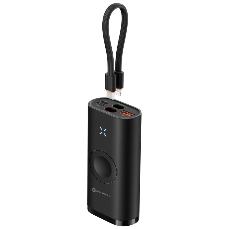Multifunkcyjny powerbank 5w1 Forcell F-Energy F10K4 10000 mAh PD 20W / QC 22.5W z ładowarką Apple Watch – Czarny