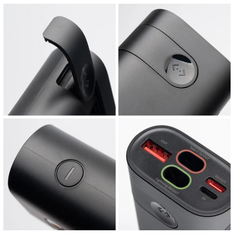 Multifunkcyjny powerbank 5w1 Forcell F-Energy F10K4 10000 mAh PD 20W / QC 22.5W z ładowarką Apple Watch – Czarny