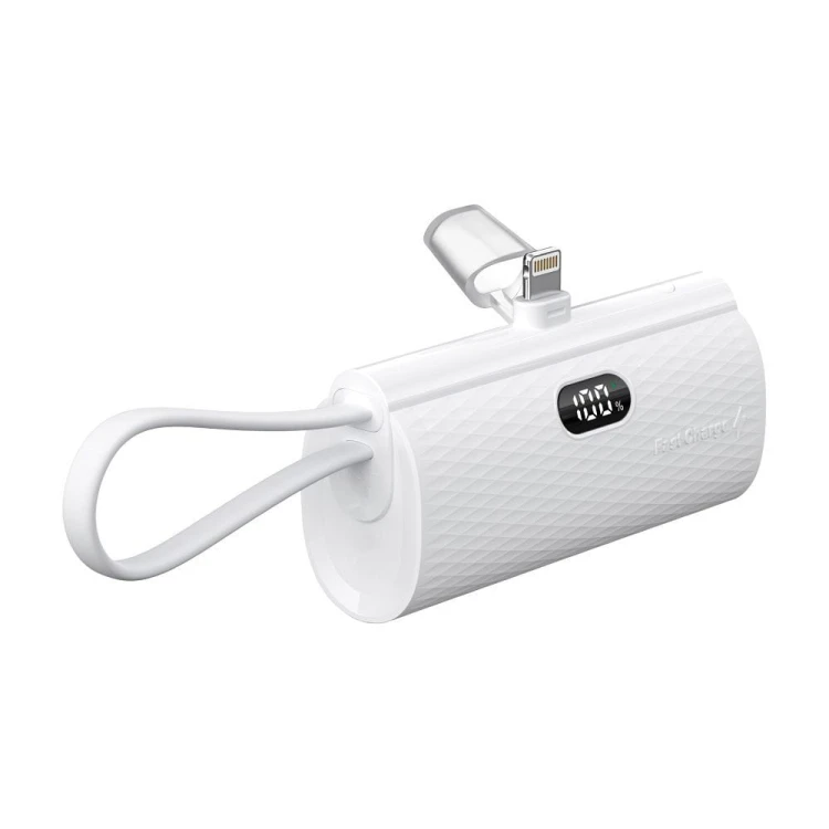Kieszonkowy powerbank ze złączem Lightning Forcell F-Energy Power Plug F5K3 5000 mAh PD 20W – Biały