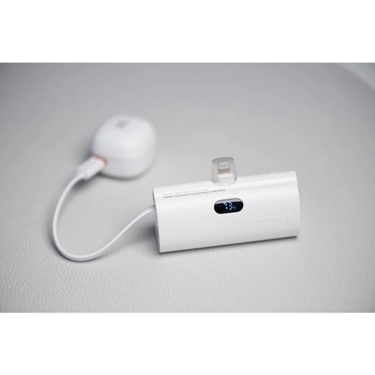 Kieszonkowy powerbank ze złączem Lightning Forcell F-Energy Power Plug F5K3 5000 mAh PD 20W – Biały