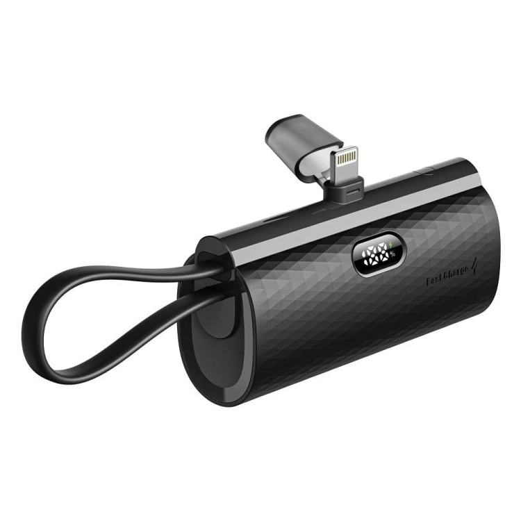Kieszonkowy powerbank ze złączem Lightning Forcell F-Energy Power Plug F5K3 5000 mAh PD 20W – Czarny