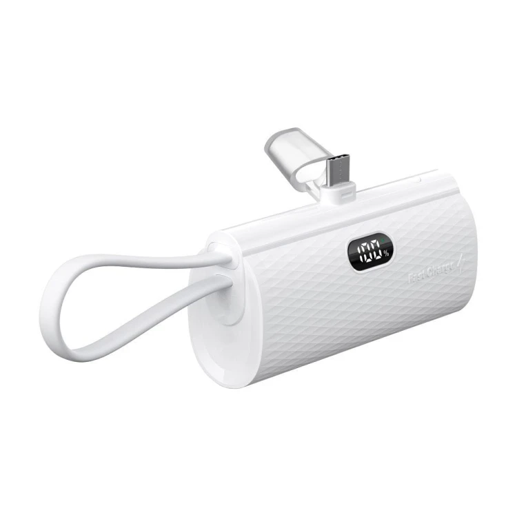 Kieszonkowy powerbank ze złączem USB-C Forcell F-Energy Power Plug F5K3 5000 mAh PD 20W – Biały