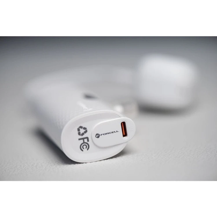 Kieszonkowy powerbank ze złączem USB-C Forcell F-Energy Power Plug F5K3 5000 mAh PD 20W – Biały