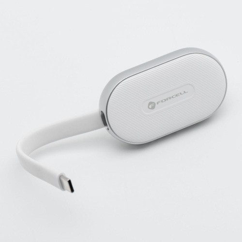 Kompaktowy powerbank do Apple Watch Forcell F-Energy Mini Power Watch 1200 mAh z kablem USB-C – Biały
