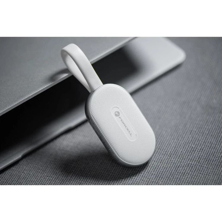 Kompaktowy powerbank do Apple Watch Forcell F-Energy Mini Power Watch 1200 mAh z kablem USB-C – Biały