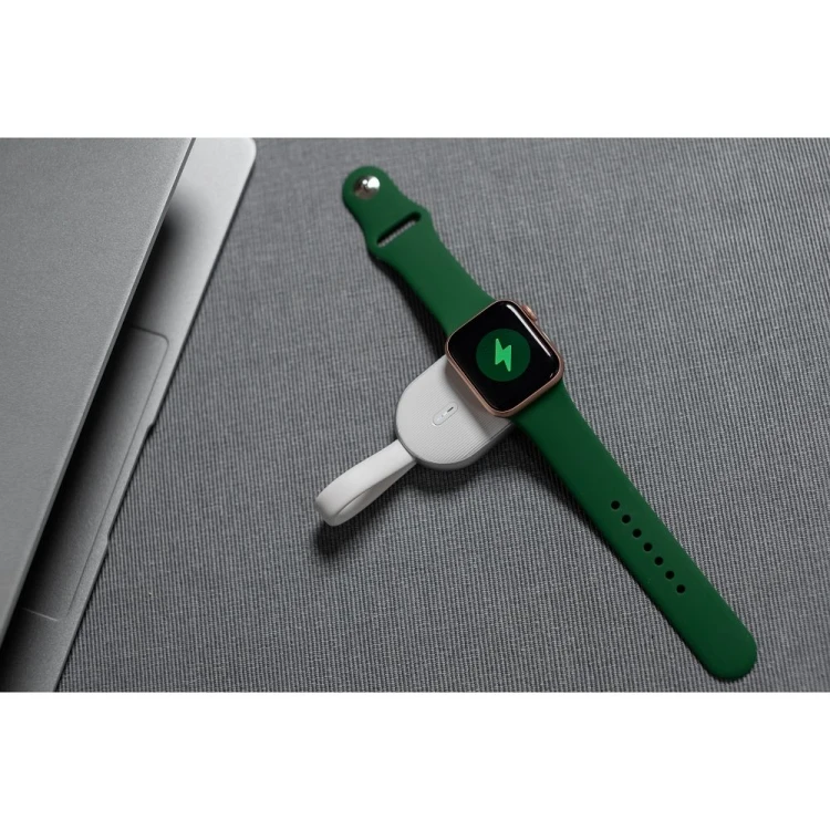 Kompaktowy powerbank do Apple Watch Forcell F-Energy Mini Power Watch 1200 mAh z kablem USB-C – Biały