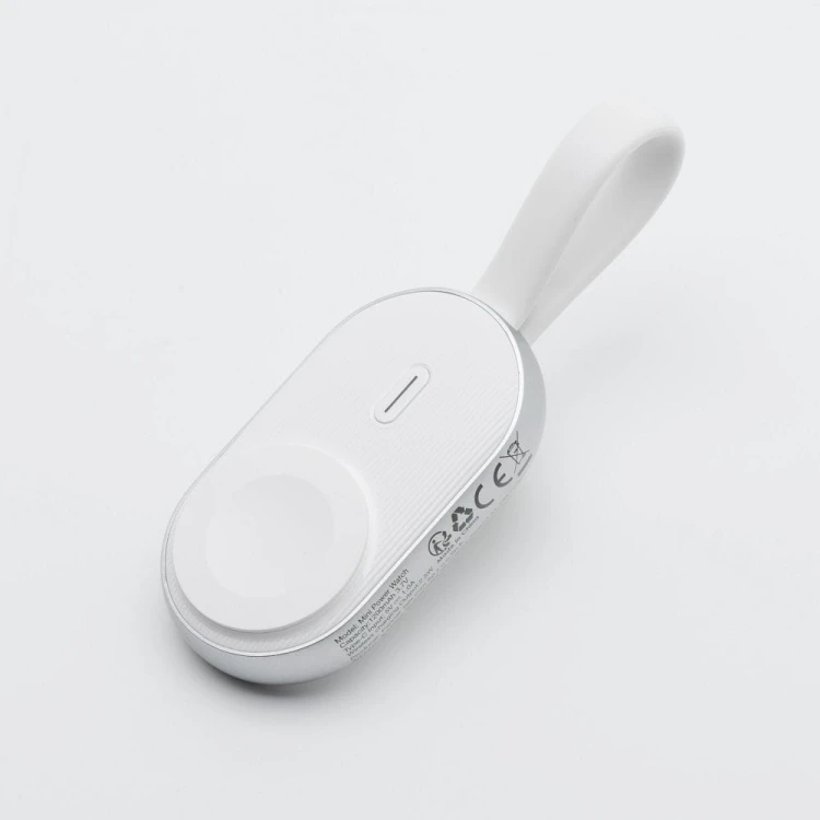 Kompaktowy powerbank do Apple Watch Forcell F-Energy Mini Power Watch 1200 mAh z kablem USB-C – Biały