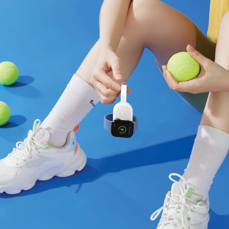 Kompaktowy powerbank do Apple Watch Forcell F-Energy Mini Power Watch 1200 mAh z kablem USB-C – Biały