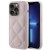 Etui Guess iPhone 15 Pro Quilted Metal Logo Różowe - Pikowany Pokrowiec