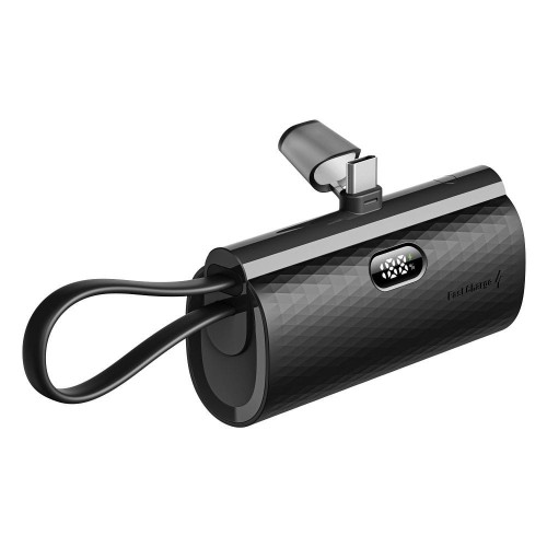 Kieszonkowy powerbank ze złączem USB-C Forcell F-Energy Power Plug F5K3 5000 mAh PD 20W – Czarny