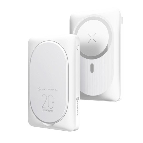 Powerbank z MagSafe i podpórką Forcell F-Energy MagStand F10K2 10000 mAh PD 20W QC 3.0 – Biały