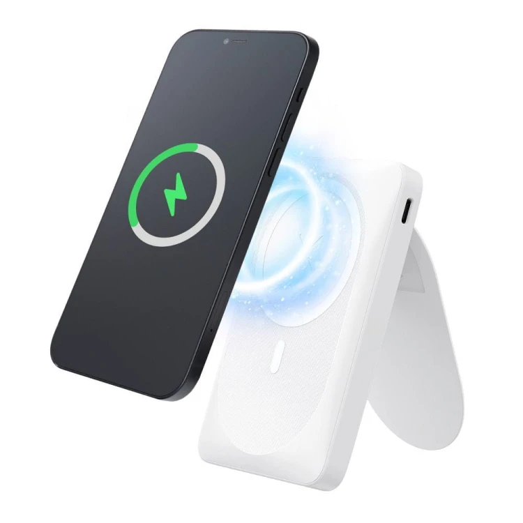 Powerbank z MagSafe i podpórką Forcell F-Energy MagStand F10K2 10000 mAh PD 20W QC 3.0 – Biały