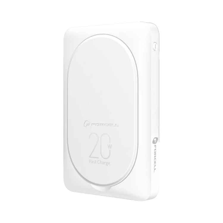 Powerbank z MagSafe i podpórką Forcell F-Energy MagStand F10K2 10000 mAh PD 20W QC 3.0 – Biały