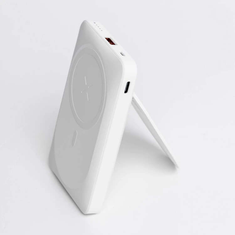 Powerbank z MagSafe i podpórką Forcell F-Energy MagStand F10K2 10000 mAh PD 20W QC 3.0 – Biały