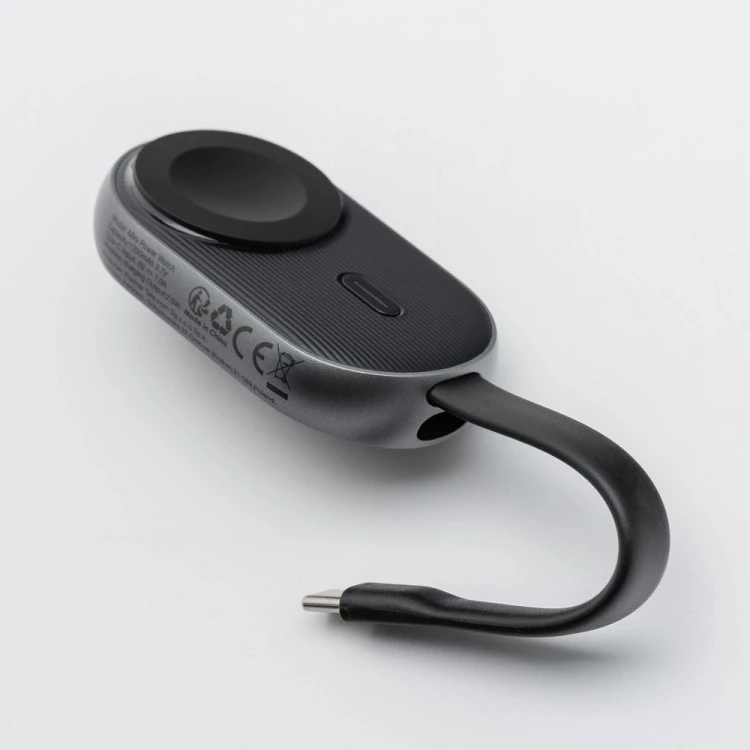 Kompaktowy powerbank do Apple Watch Forcell F-Energy Mini Power Watch 1200 mAh z kablem USB-C – Czarny