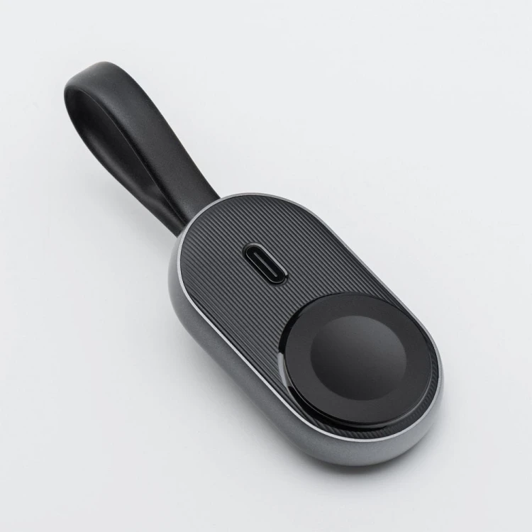 Kompaktowy powerbank do Apple Watch Forcell F-Energy Mini Power Watch 1200 mAh z kablem USB-C – Czarny