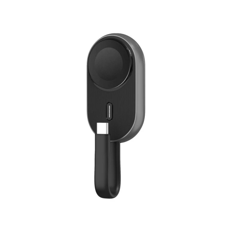 Kompaktowy powerbank do Apple Watch Forcell F-Energy Mini Power Watch 1200 mAh z kablem USB-C – Czarny