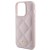 Etui Guess iPhone 15 Pro Quilted Metal Logo Różowe - Pikowany Pokrowiec