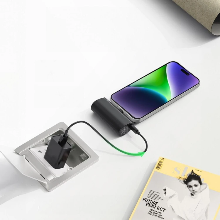 Kieszonkowy powerbank ze złączem Lightning Blue Star W0556P 5000 mAh 2.1A – Czarny