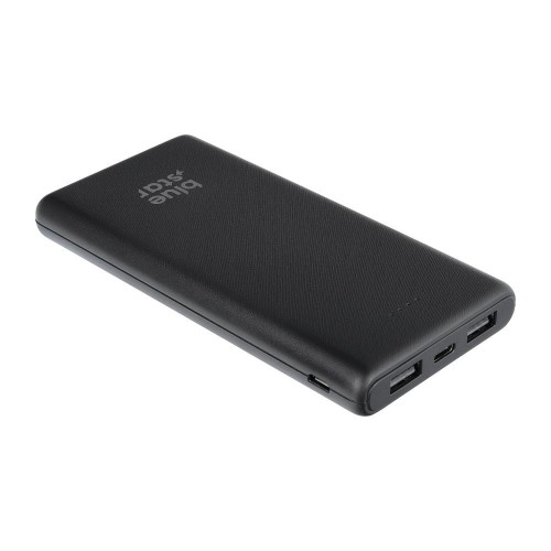 Niezawodny i smukły powerbank Blue Star W1061 10000 mAh 2A z kablem USB-C – Czarny