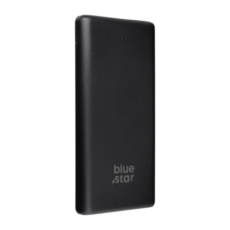 Niezawodny i smukły powerbank Blue Star W1061 10000 mAh 2A z kablem USB-C – Czarny
